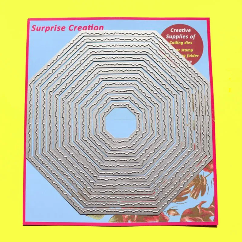 2-Set большие Вырубные штампы Deckle edge шестиугольник& восьмиугольник изготовление карт и Скрапбукинг DIY бумажные ремесленные штампы