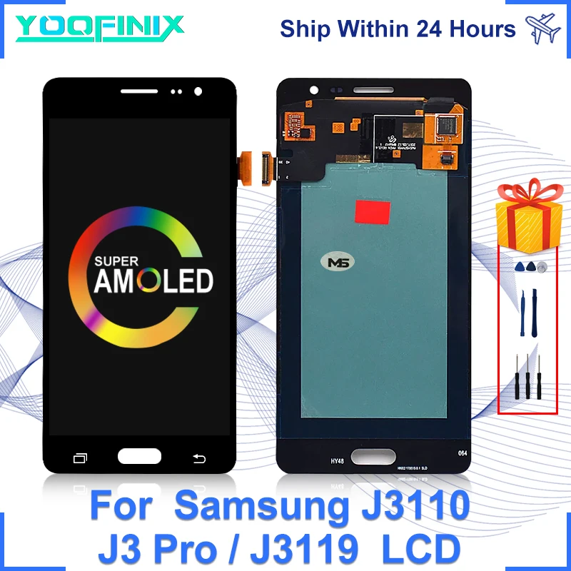 Super AMOLED для Samsung Galaxy J3 Pro ЖК-сенсорный экран дигитайзер сменные детали SM-J3110 SM-J3119