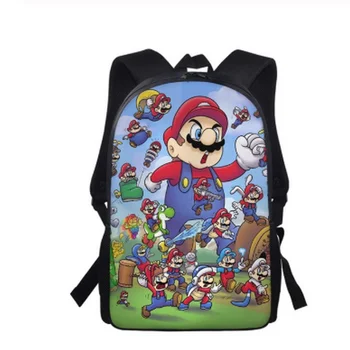 

Customzied Japanese Anime Super Mario Bros Print School Bag for Boys Girls Cute Kids Schoolbags Primary Children Bookbags