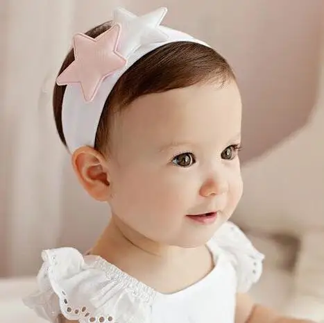 Южная Корея Корейский стиль детские аксессуары для волос детские мягкие Чистый хлопок двойной пятиконечная звезда повязка для волос девочки головной убор