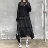 Qiukichonson Midi Long Skirts Womens Maxi Skirt Goth Lolita Summer High Waisted Asymmetrical High Low Ruched Ruffle Skirts rok ► Photo 2/6