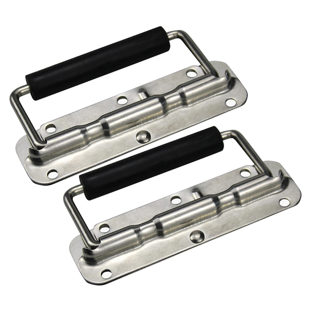 

2pcs Stainless Steel Speaker Spring Loaded Fitting Case Handle Cabinet Thickened Hardware Rustproof Surface Mount Chest