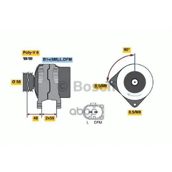 Генератор 14v 110a Bosch арт. 0986045330