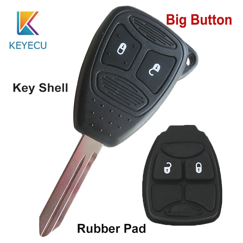 Запасной ключ KEYECU с 2 кнопками чехол Брелок карман для Chrysler 300C PT CRUISER Jeep Dodge Dakota Durango