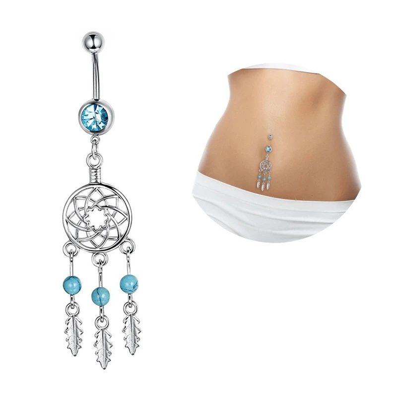 Crystal Navel Nail High Quality Mixed Style Tassel Ring Set 5 Pcs Combination Piercing For Women Gift Body Jewelry Accessories