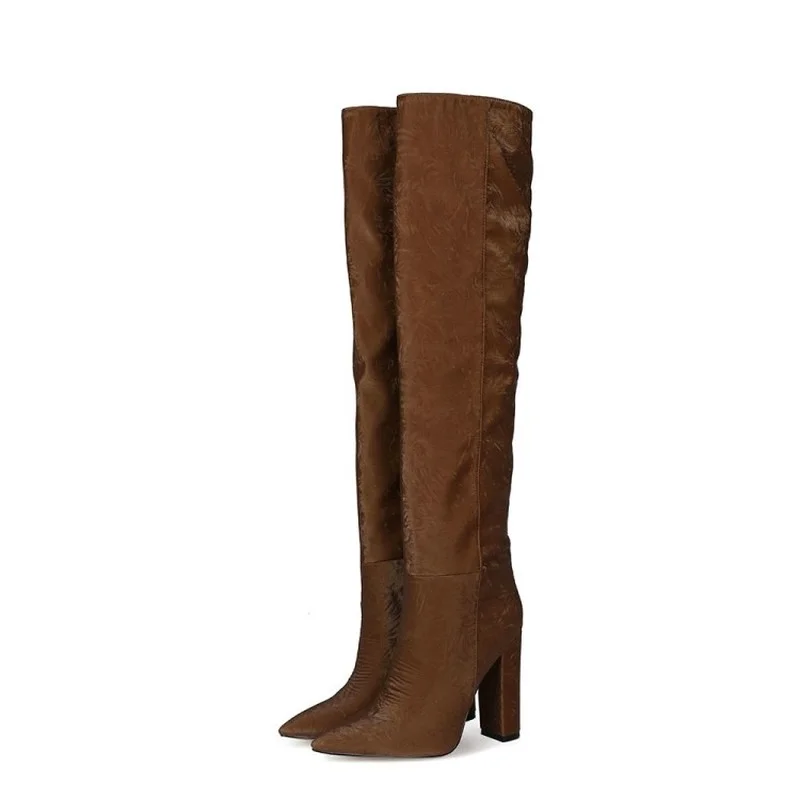 Over Knee Boots Women's Super High Heels Show Thin Sexy Pointed Head Large 34-47 Long Legs | Обувь