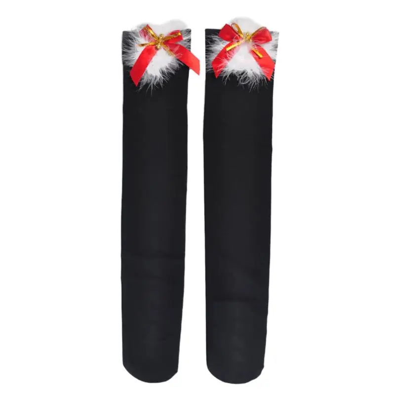 3 Women Christmas Sexy Thigh High Stockings with Bowknot Bell Cosplay Costume - Цвет: 3