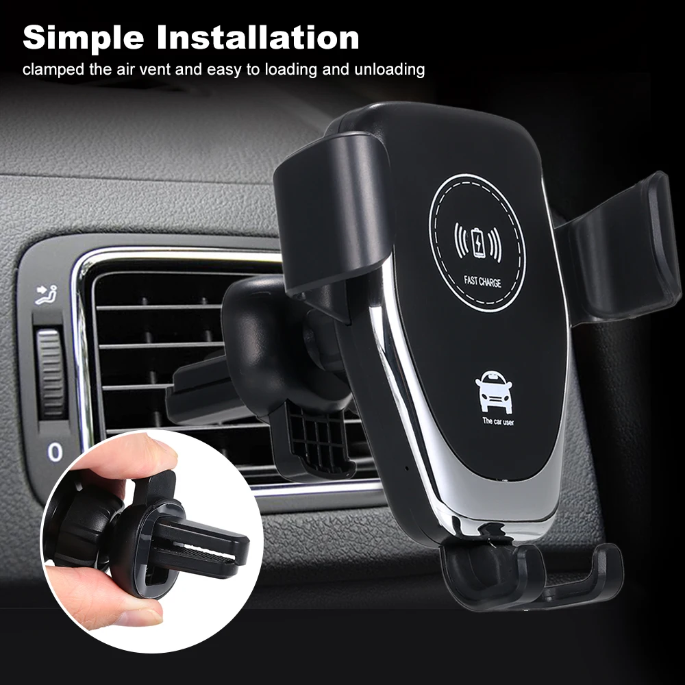 10W Car Charger Holder Qi Wireless Charger For iPhone XS Max X XR 8 Fast Charging Air Vent Phone Holder For Samsung Note 9 S9 S8