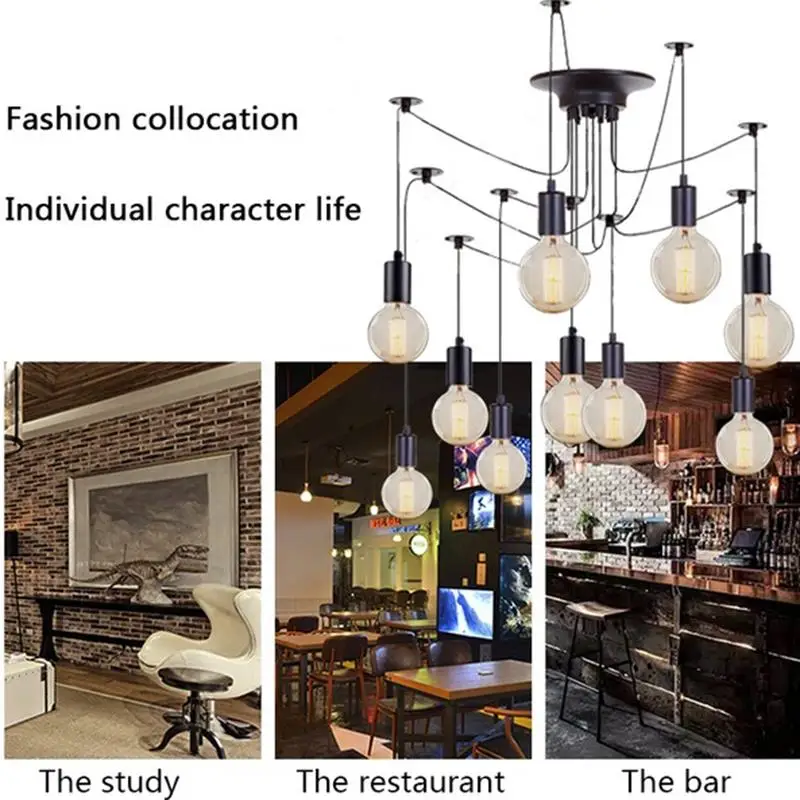 

Spider Chandelier Retro C Chandelier Sturdy Durable Bedroom Home Decoration Office Study Living Room Kitchen Restaurant