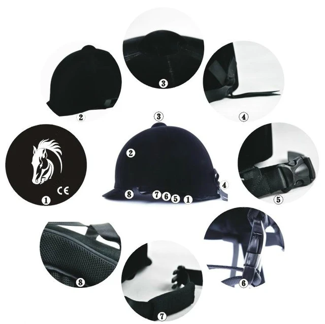 Velvet Children Horse Riding Helmet Equestrian safe cap Horse Equipment cheval Knight Car Motorcycle Protecting Helmet ABS 4