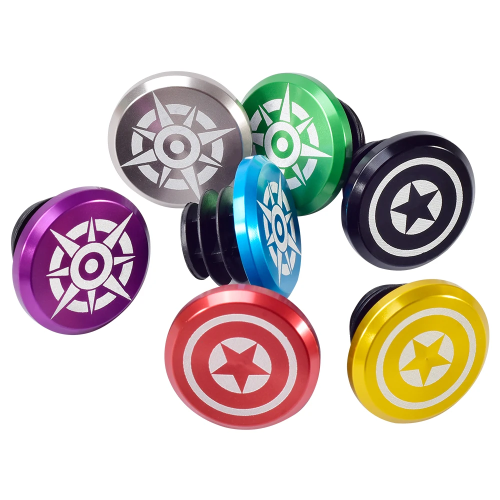 cheap Bicycle Handle Bar Cap End Plugs Inflated Road Mountain Bike Handlebar Cap Aluminum Alloy Lock to Plug one Pairs MTB accessories