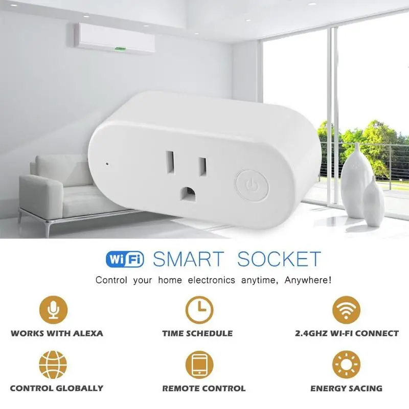 Wi-Fi умная розетка EU/US Plug Мини ручной переключатель Дистанционное управление функцией обратного отсчета времени розетка адаптер питания Голосовое управление