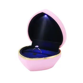 

Creative Heart Shaped Wedding Velvet Earrings Ring Box with LED Light Jewelry Display Case Holder Gift boxes Amazing organizer