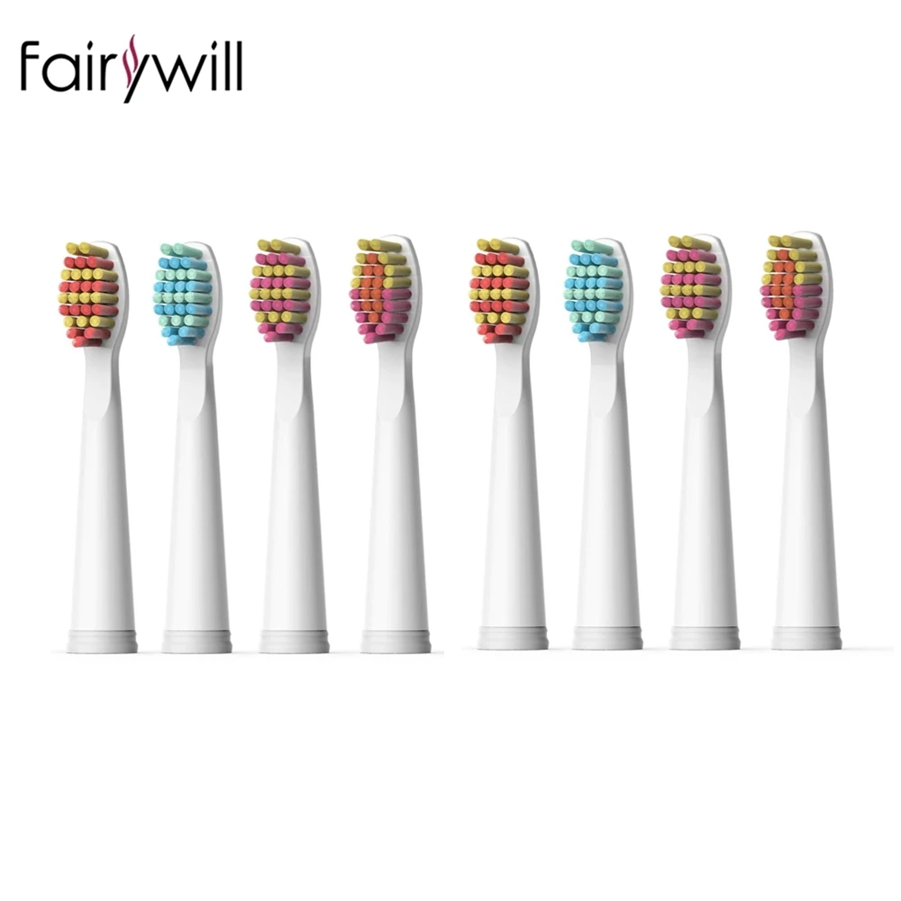 8 pièces brosse à dents électrique tête antibactérien automatique brosse à dents remplacement pour Fairywill FW-507 FW-508 FW-917 FW-959 FW-551