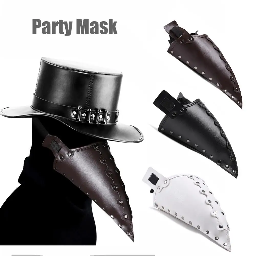 

Plague Doctor Mask Cosplay Anime Latex Face Masks Long Nose Bird Beak Steampunk Halloween Masque Costume Props