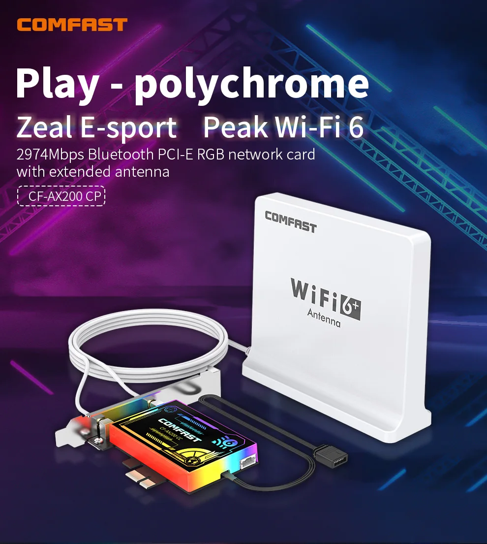 2974 Мбит/с bluetooth PCI-E RGB сетевая карта CF-AX200 CP WiFi6 антенна двухдиапазонная гигабитная