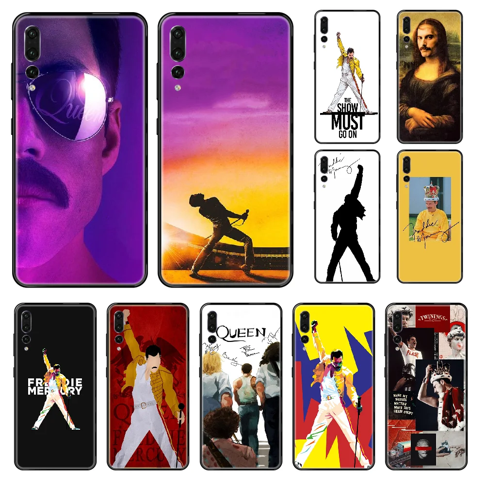 Чехол для телефона Rock Singer Freddie Mercury Queen Pop Huawei P 8 10 20 30 Smart Plus 2019 Z Lite Pro 2017 черный чехол