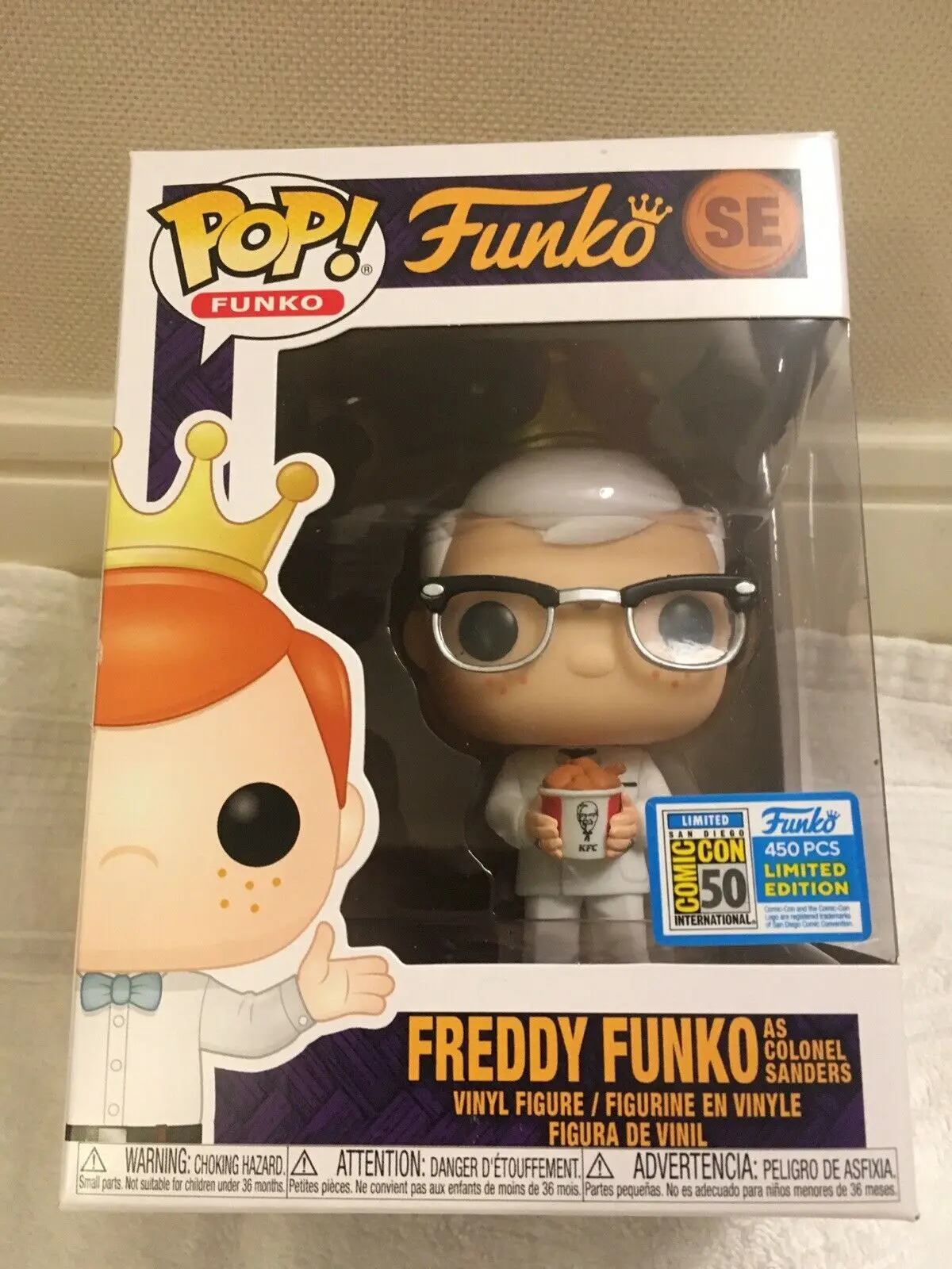 SDCC эксклюзивный официальный Funko pop Freddy Funko как Colonel Sanders Виниловая фигурка Коллекционная модель игрушки в коробке