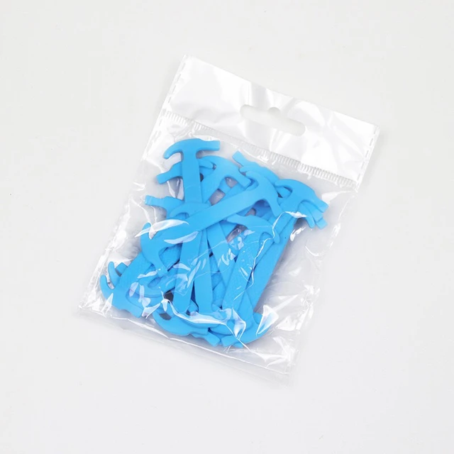 16pcs/set Silicone Shoelaces Elastic No Tie Shoe Laces Kids Adult Fashion Hammer Type Running Sneakers Shoelace Lazy Shoes Laces Sky blue