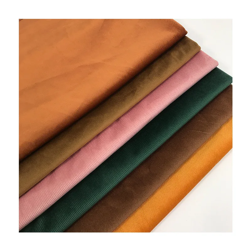

100% Polyester Fabric Autumn and Winter Child Wear Jacket Hat Apparel Fabric Fashion Patchwork Textile Corduroy Fabric Material