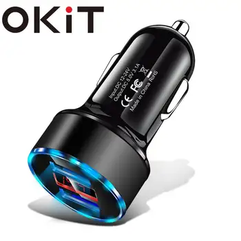 

3.1A Dual USB Car Charger With LED Display Universal Mobile Phone Car-Charger for Xiaomi Samsung S8 iPhone 6s 7 8 Plus 11 Tablet