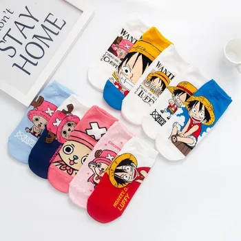 

Women Soft Sock Cartoon Ladies One Piece Printing Socks Woman Casual Cotton Sox Girls Spring Japanese Chopper Luffy Skarpetki