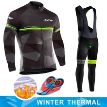Бренд NW, зимний термальный флисовый комплект для велоспорта,, гоночный велосипед, костюм для велоспорта, одежда для велоспорта, Ropa Ciclismo