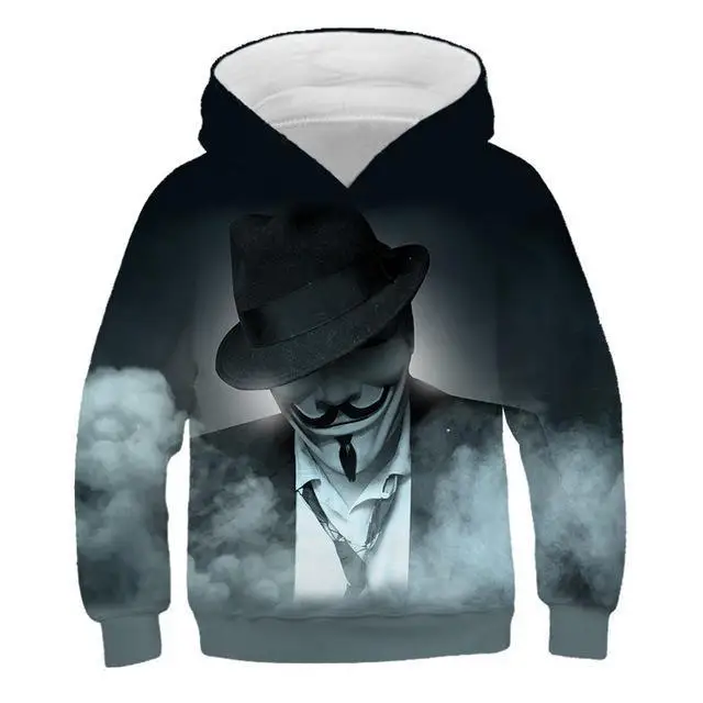 V for Vendetta/толстовка с капюшоном с 3D принтом для мальчиков и девочек, Забавная детская толстовка с капюшоном, коллекция года, модная детская толстовка с 3d принтом, хип-хоп X Task Force - Color: TNT-1146