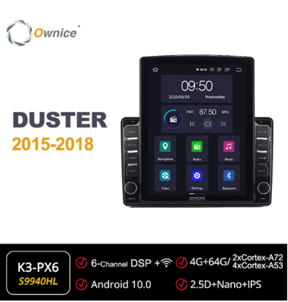 Ownice Octa 8 Core Android 10 0 автомобиль радио для Renault DUSTER 2015 2016 2017 2018 GPS Мультимедиа Стерео