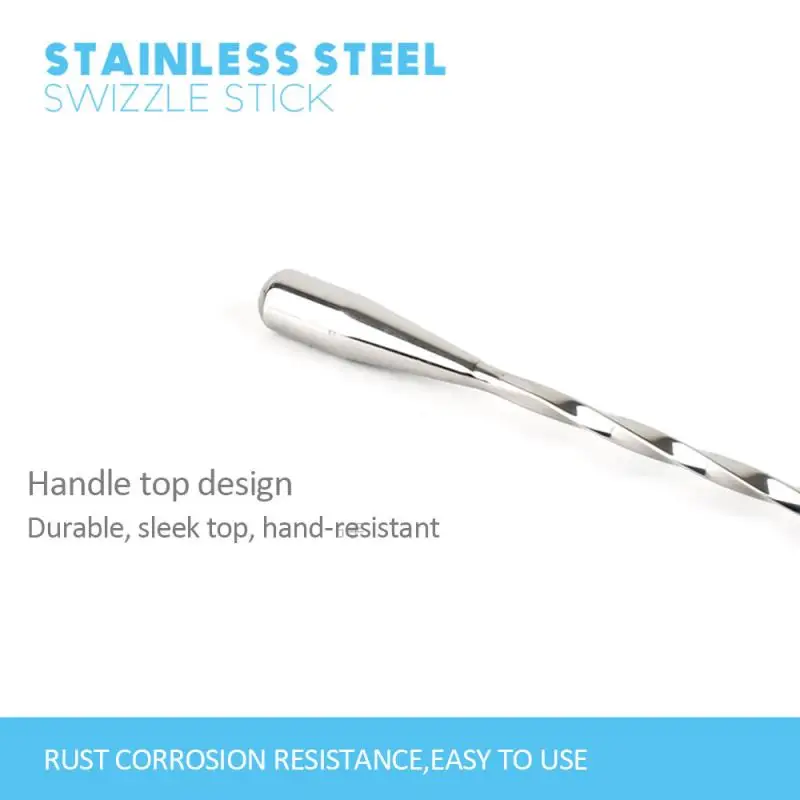 1 Pcs Stainless Steel Mixing Cocktail Spoon Spiral Pattern Bar Teadrop Spoon Stir Bar Tool Bartender Tools