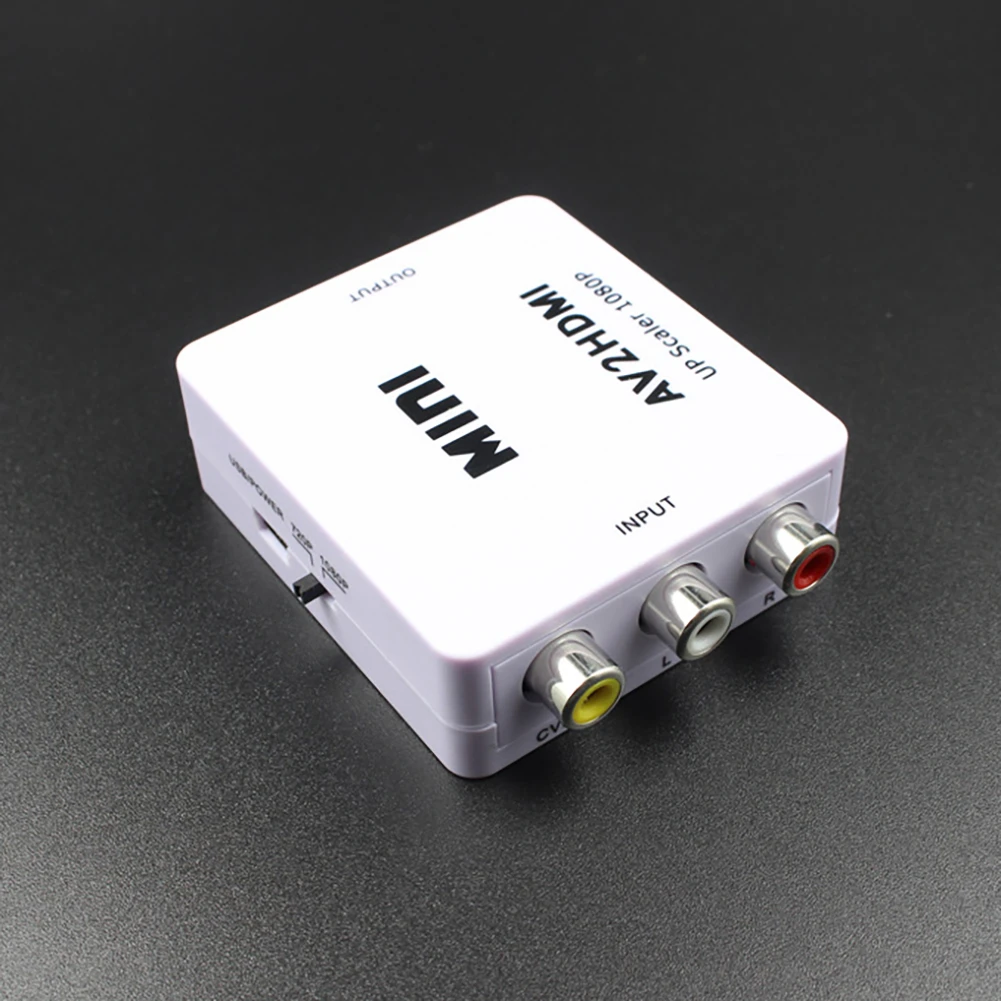  1pcs HD AV2VGA Video Converter Box Convertitore AV RCA CVBS a VGA Video Converter Conversor con 3.5