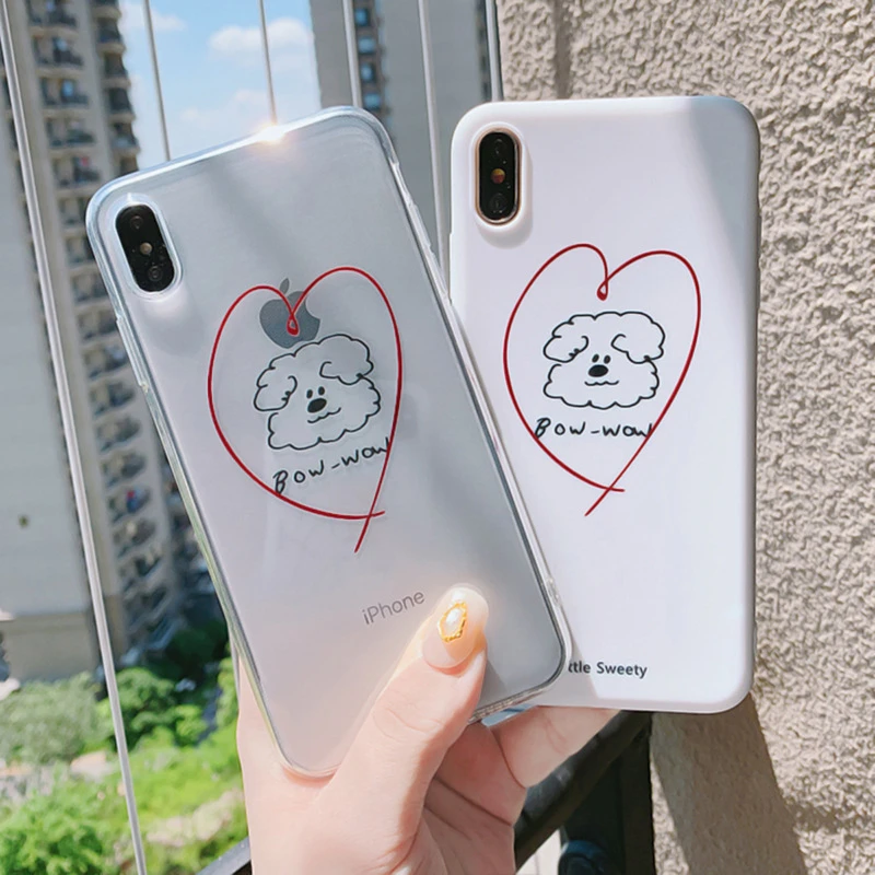 Милый Пудель щенок Сердце Собака Мягкий чехол для телефона iPhone 11 Pro Max ТПУ