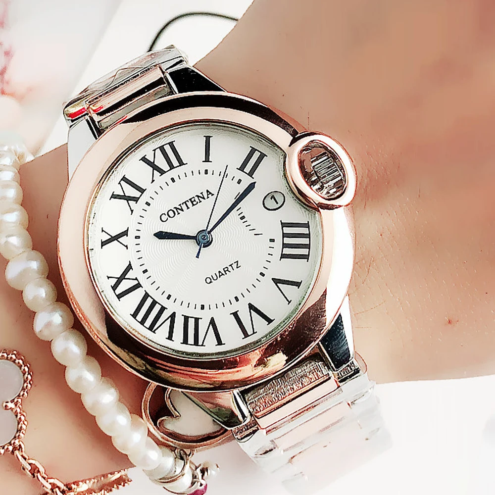 

2020 Ladies Wrist Watches Dress Roman Watch Women Crystal Diamond Watches Stainless Steel Rose Gold Clock Women Montre Femme