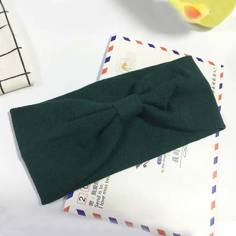Dark green Распродажа, Женская повязка на голову, новая чалма, одноцветные повязки на голову, для девушек, макияж, ткань, эластичная лента для волос, скрученные завязанные аксессуары для волос, повязка на голову - Цвет: Dark green