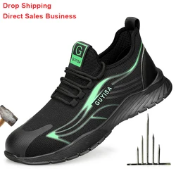 Work Safety Shoes Anti-Puncture Steel Toe Shoes Indestructible Work Sneakers Breathable Mens Safety Boots Work Shoes