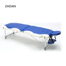60 см алюминиевый сплав регулируемый массажный стол из ПВХ кожи спа тату Красота Мебель портативный складной салон кровать для массажа лица