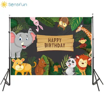 

Sensfun Birthday Backgrounds for Photography Studio Children's Jungle Party Birthday Backdrop Photo Gallery Banner Photocall