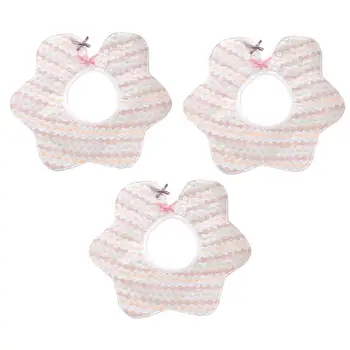 

3Pcs Baby Bibs Flower Shape Saliva Towels 360° Rotating Infant Nursing Towel Waterproof Feeding Bibs (Random Style)