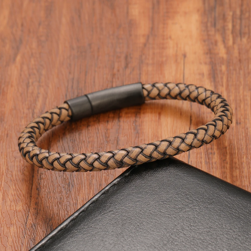 Classic Style Men Women Charm Leather Bracelets Simple 8 Color Stainless Steel Buttons Accessories Jewelry Gift - Image 4