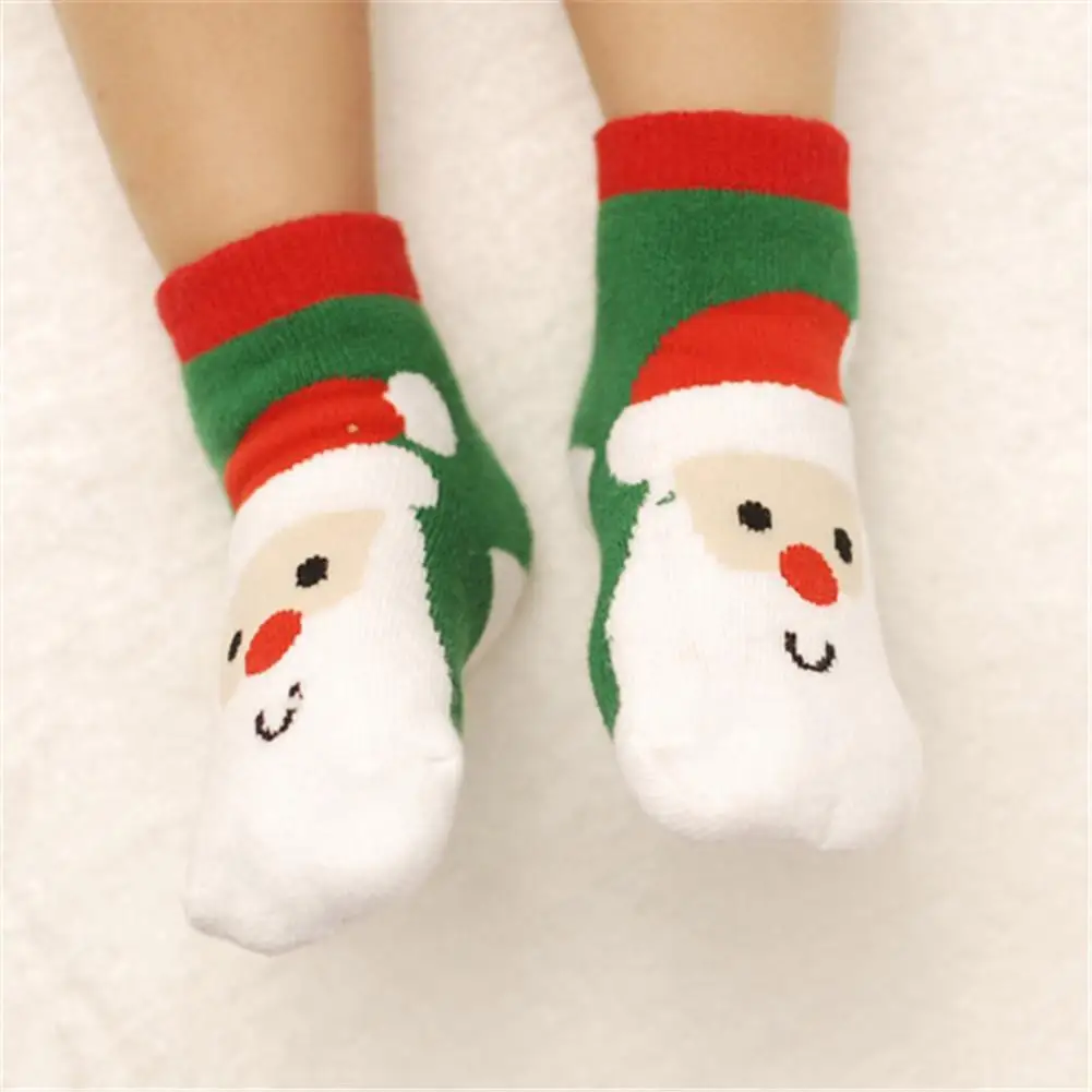 

2020 New Cotton Spring Winter Autumn Baby Girls Boys Striped Children Snowflake Christmas Kids Bear Socks Elk Terry Claus S M8Q8