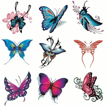 

[10 Set] Tattoo Stickers Waterproof Butterfly Color Paste Chest Arm Cover Scar Size Body Paint wedding decoration thanksgiving