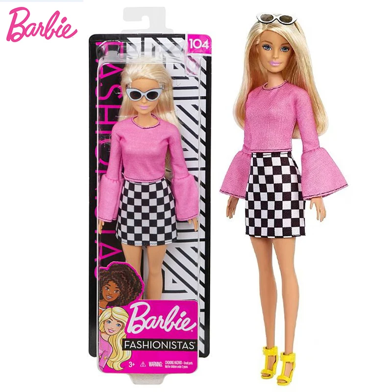Poupées Barbie originales marque rose dame FXL44 Fashionista fille poupée enfants cadeau d'anniversaire poupée bonecas Style de mode pour les enfants