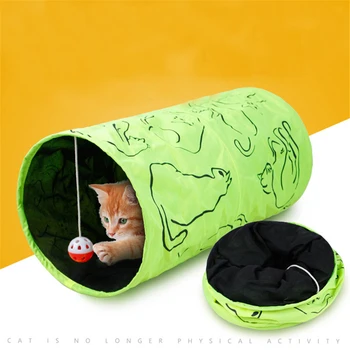 

Cat Tunnel Toy Collapsible Crinkle Kitten Toys Puppy Ferrets Rabbit Dog Game Chat Tunnel Funny Pet 2 Holes Play Tubes Balls