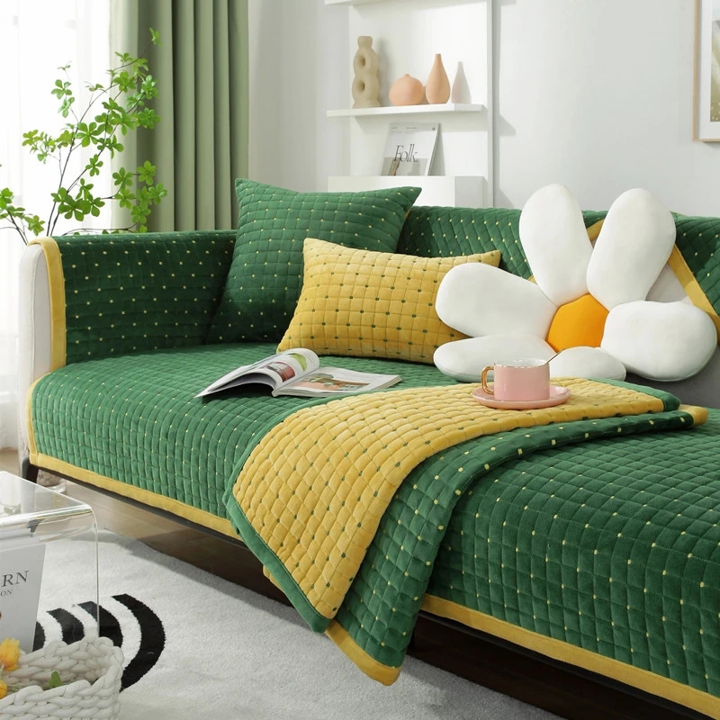 Green Velvet Couch Cover