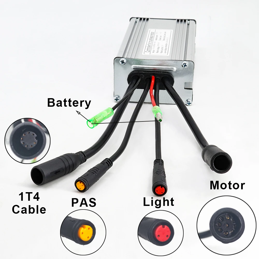 Waterproof Connector Ebike Controller 36V 48V 500W Electric bicycle