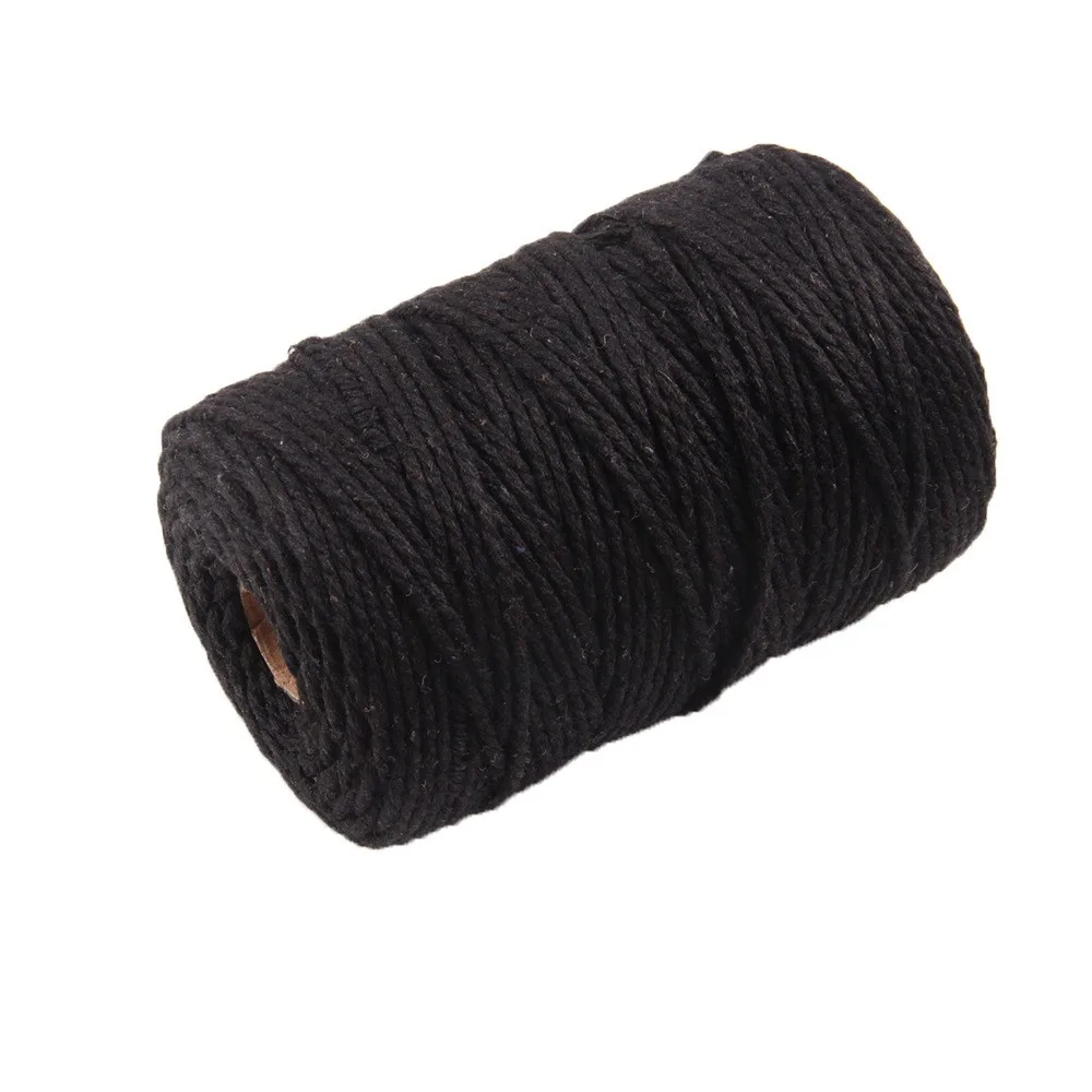 3mm 100m Useful Craft Cotton Rope Cotton Rope Twisted Cotton String Twine Cotton Yarn For All Kinds Packing Handmade DIY Decorative - Цвет: 3mm 100m