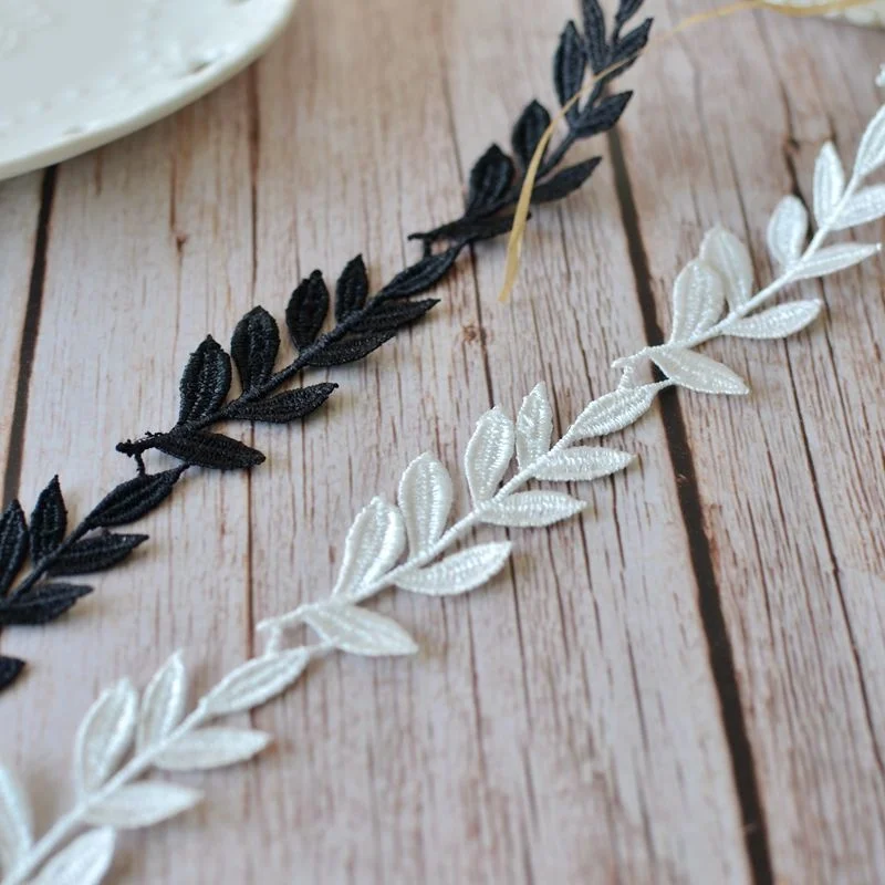 3d Leaves Water Soluble Embroidered Ribbon Lace Collar Trim Clothing Curtains DIY Handmade Sewing Material 2CM Wide lace ribbon lace sewing accessories lace sewing supplies lace accessories lace garment accessories clothing accessories lace decoration clothing craft accessories