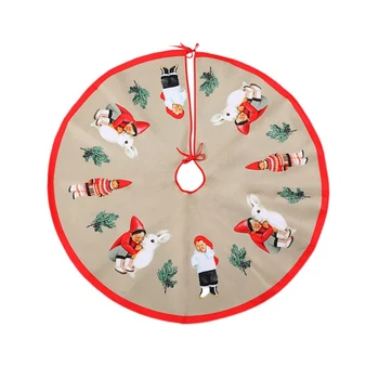 

Christmas tree decoration cute print short velvet Christmas tree foot skirt atmosphere ornaments New Christmas tree skirt