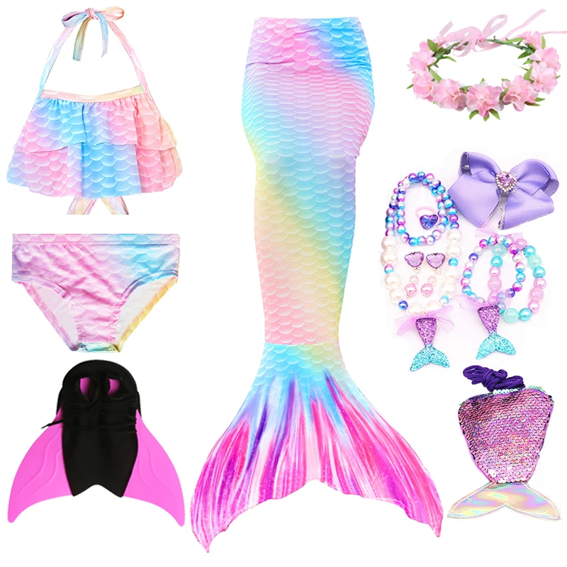 Летняя одежда для девочек летний купальник малышей 2020 детский Костюм Русалки