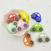 5pcs Mini Car Silicone Beads Baby Teether Bead Teething Toys Accessories Food Grade Silicone kid boys DIY Toddler toys 1
